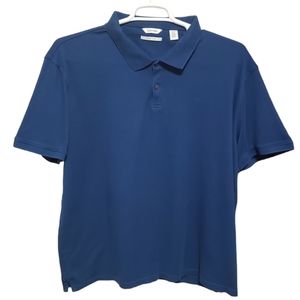 Calvin Klein Polo shirt men's size XXL Blue Liquid touch 100% cotton
